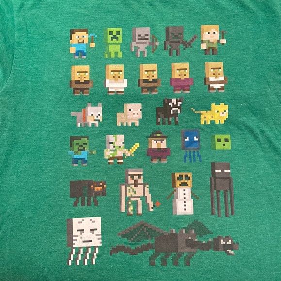 ✨Minecraft tee-shirt• Green•L(10/12) & Grey•M (8)✨ - Picture 3 of 3